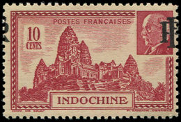 * INDOCHINE 299 : 10c. Rouge Carminé, Surcharge A CHEVAL, TB - Other & Unclassified