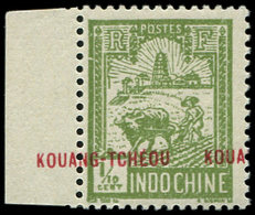 ** KOUANG-TCHEOU 73 : 1/10c. Olive, Surcharge A CHEVAL, Bdf, TB - Sonstige & Ohne Zuordnung