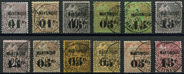 MARTINIQUE 7/18 (sf. N°9 Et 15) + N°13 Et 17 "5 Cassé" : Type Commerce Surch. De 1888-91, TB - Other & Unclassified