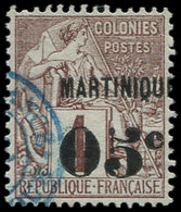 MARTINIQUE 9 : 05c. Sur 4c. Lilas-brun, Oblitéré, TTB. C - Other & Unclassified