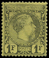 * MONACO 9 : 1f. Noir Sur Jaune, Charles III, Un Angle Restauré, B/TB. J - Used Stamps