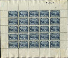 ** MONACO 58b : 50c. BLEU-VERT, En FEUILLE De 25, On Joint 2 Autres Feuilles Nuances Totalement Différentes, TB, Signé C - Used Stamps