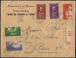 Let MONACO 135/39 : Jardins De Monaco, Obl. Càd 14/5/37 S. Env. Rec., Arr. Paris Le 15/3, TB - Used Stamps