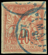 NOSSI-BE 1 : 25 Sur 40c. Rouge-orange De 1877, Obl., TB. C - Otros & Sin Clasificación