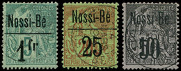 NOSSI-BE 19/20 Et 22 : Type Commerce, Surch. De 1893, Obl., TB - Sonstige & Ohne Zuordnung