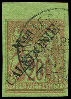 NOUVELLE CALEDONIE 17 : 20c. Brique Sur Vert, Oblitéré, Petit Bdf, TTB. C - Unused Stamps