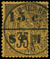 SAINT PIERRE ET MIQUELON 13 : 15 Sur 35c. Violet-noir Sur Jaune, Obl., TB. Br - Unused Stamps