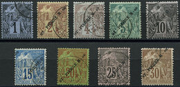 SAINT PIERRE ET MIQUELON 18/26 : Type Commerce, Surch. De 1891, Obl., TB - Unused Stamps