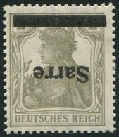 * SARRE 1a : 2p. Gris Olive, Surcharge RENVERSEE, TB - Unused Stamps