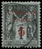 ZANZIBAR 12 : 1/2a. Et 5 Sur 1c. Noir Sur Azuré, Oblitéré, TB - Used Stamps