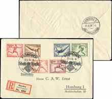 Let EMPIRE 565/70 Obl. Càd Munich 22/8/36 S. Env. Rec., Arr. Hambourg Le 23/8/36, Rare Et TB - Usati