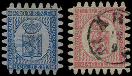 FINLANDE 8/9 : 20p. Bleu Sur Azuré Et 40p. Rose Sur Lilas, Obl., TB/TTB - Used Stamps