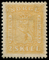 * NORVEGE 6 : 2s. Jaune, Ch. Un Peu Forte, Sinon TB - Unused Stamps