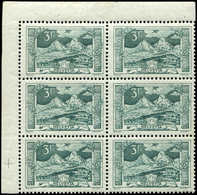 ** SUISSE 142 : 3f. Vert, BLOC De 6 Cdf Avec Croix De Repère, Frais Et TTB - Used Stamps