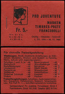 ** SUISSE C553 : Pro-Juventute 1954, Carnet Complet à 5f., TB - Gebraucht