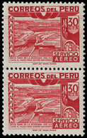 ** PEROU PA 97a : 30c. Rouge, PAIRE, SANS Surcharge, TB - Peru