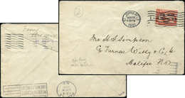 Let TERRE NEUVE PA 3 : 35c. Vermillon, Obl. ST JOHNS 22/11/21 S. Env., Arr. HALIFAX, TB - Back Of Book