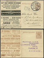 Let Pays-Bas, 2 CP Entiers Annonces De 1925 Neuve Et Obl., Dont Une Pub Galeries Lafayette, Une Pliée, L'autre TB - Collections