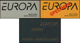 Europa, Bosnie, 3 Carnets 1996, 1998 Et 2000 Dont Un Couv. Surch. SPECIMEN, TB - Collections (with Albums)