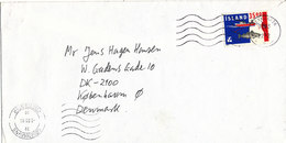 Iceland Cover Sent To Denmark Reykjavik 22-2-1993 Single Stamped - Covers & Documents