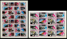 MANAMA 1971 Olympics Sapporo COMPLETE IMPERF.SHEETS:2 (2x16 + 4x4)   [non Dentelé, Geschnitten,no Dentado] - Winter 1972: Sapporo