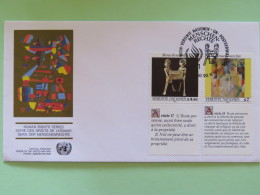 United Nations (Wien) 1991 FDC Cover Human Rights - Mexican Pottery - Windows By Delaunay - Covers & Documents