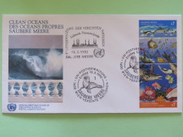 United Nations (Wien) 1992 FDC Cover Nature Animals Seal Fishes + Special Cancel Lubeck - Briefe U. Dokumente