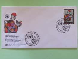 United Nations (Wien) 1996 FDC Cover WFUNA 50 Anniv. - Man With Dove - Brieven En Documenten