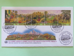 United Nations (Wien) 1996 FDC Cover City Summit - Elephant Camels - Storia Postale