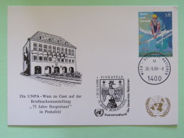 United Nations (Wien) 1996 Special Cancel On Card - Sport Parallel Bars - Pinkafeld Eagle - Lettres & Documents
