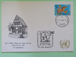 United Nations (Wien) 1996 Special Cancel On Card - Osnabruck MOTIVA - Bird With Butterflies - Briefe U. Dokumente