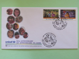 United Nations (Wien) 1996 FDC Cover UNICEF 50 Anniv. - Hansel And Gretel - Maui Stolen Fire From The Gods - Fairy Tales - Briefe U. Dokumente