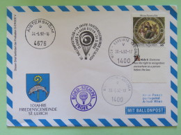 United Nations (Wien) 1997 Special Cancel On Balloon Cover To Wien - Human Rights - Aistersheim - Briefe U. Dokumente