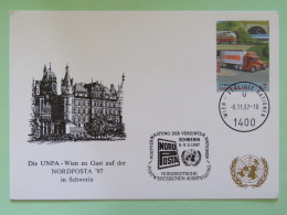 United Nations (Wien) 1997 Special Cancel On Card - Truck - Transport - Schwerin NORDPOSTA - Covers & Documents
