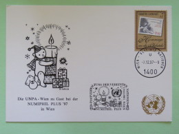 United Nations (Wien) 1997 Special Cancel On Card - Stamp On Stamp - NUMIPHIL - Brieven En Documenten