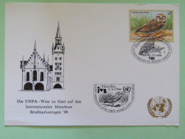 United Nations (Wien) 1998 Special Cancel On Card - Owl - Munchen UNPA - Storia Postale