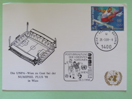 United Nations (Wien) 1998 Special Cancel On Card - Sport Hurdles - Football Soccer NUMIPHIL - Covers & Documents