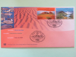 United Nations (Wien) 1999 FDC Cover World Heritage Australia Uluru-Kata Tasmania Wilderness - Lettres & Documents