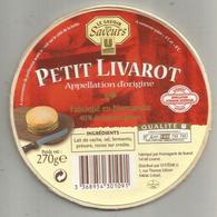 étiquette Fromage , Dessus De Boite , Sur BOIS , PETIT LIVAROT,14 , Livarot , Frais Fr 1.65 E - Cheese