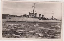 Carte Photo,eau De Toulon,navirre De Guerre,torpilleur ,le Trés Célèbre Ouragan,mer Agitée,et Au Combat - Warships