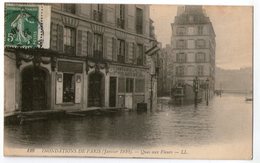 CPA   PARIS     INONDATIONS JANVIER 1910   QUAI AUX FLEURS  COMMISSARIAT DE POLICE - Inondations