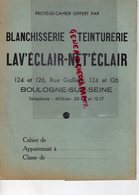 92- BOULOGNE SUR SEINE- PROTEGE CAHIER BLANCHISSERIE TEINTURERIE G. WARTNER- 124 RUE GALLIENI- - B