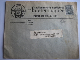 BRUXELLES 1922 - Enveloppe Publicitaire - Les Etablissements Horticoles EUGENE DRAPS à BRUXELLES - 1900 – 1949