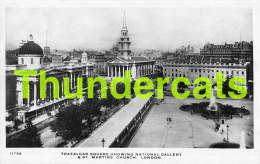 CPA LONDON  RPPC REAL PHOTO POSTCARD TRAFALGAR SQUARE SHOWING NATIONAL GALLERY - Trafalgar Square