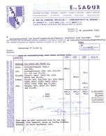 Factuur Facture  - Ouvrages De Dames  Ets Sadur - Bruxelles 1968 - Kleding & Textiel