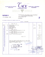 Factuur Facture  - Alles Voor Kantoor - Drukwerken TACK - Gent 1968 - Imprimerie & Papeterie