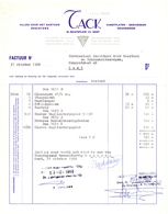 Factuur Facture  - Alles Voor Kantoor - Drukwerken TACK - Gent 1968 - Drukkerij & Papieren