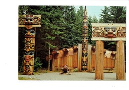 Cpm - CANADA VANCOUVER - Haida Indian Village UNIVERSITY Of B.C. Totem Tête Vie Des Indiens - Cartes Modernes