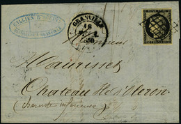 Lettre N° 3, Sur L Obl Grille + Càd Type 13 Granville 18 Février 1850 Pour L Ile D'Oléron, Au Verso Càd Nantes 2 Février - Other & Unclassified