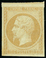 Neuf Avec Charnière N° 13B, 10c Bistre Brun Type II, 1 Voisin T.B. Signé A Brun, Gomme Altérée - Sonstige & Ohne Zuordnung